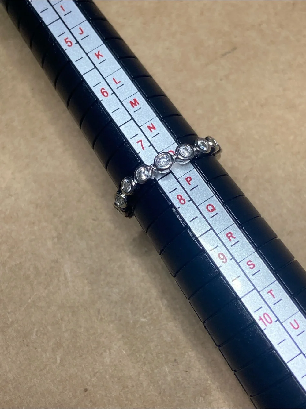 Sterling Silver Crystal Bezel-Set Eternity Band - size 7.5
